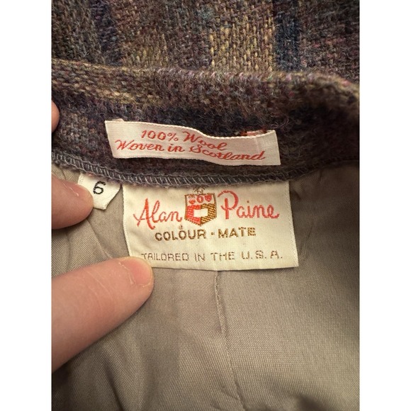 ALAN PAINE Womens Full Lined 100% Wool Skirt Size 6 Pockets Vintage Scotland - Picture 3 of 4
